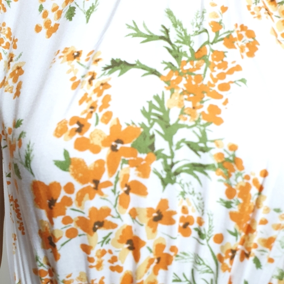 NWT Mombasa rose Floral maxi dress orange Sze L Bohomeian ruffled tiered summer - Picture 5 of 10